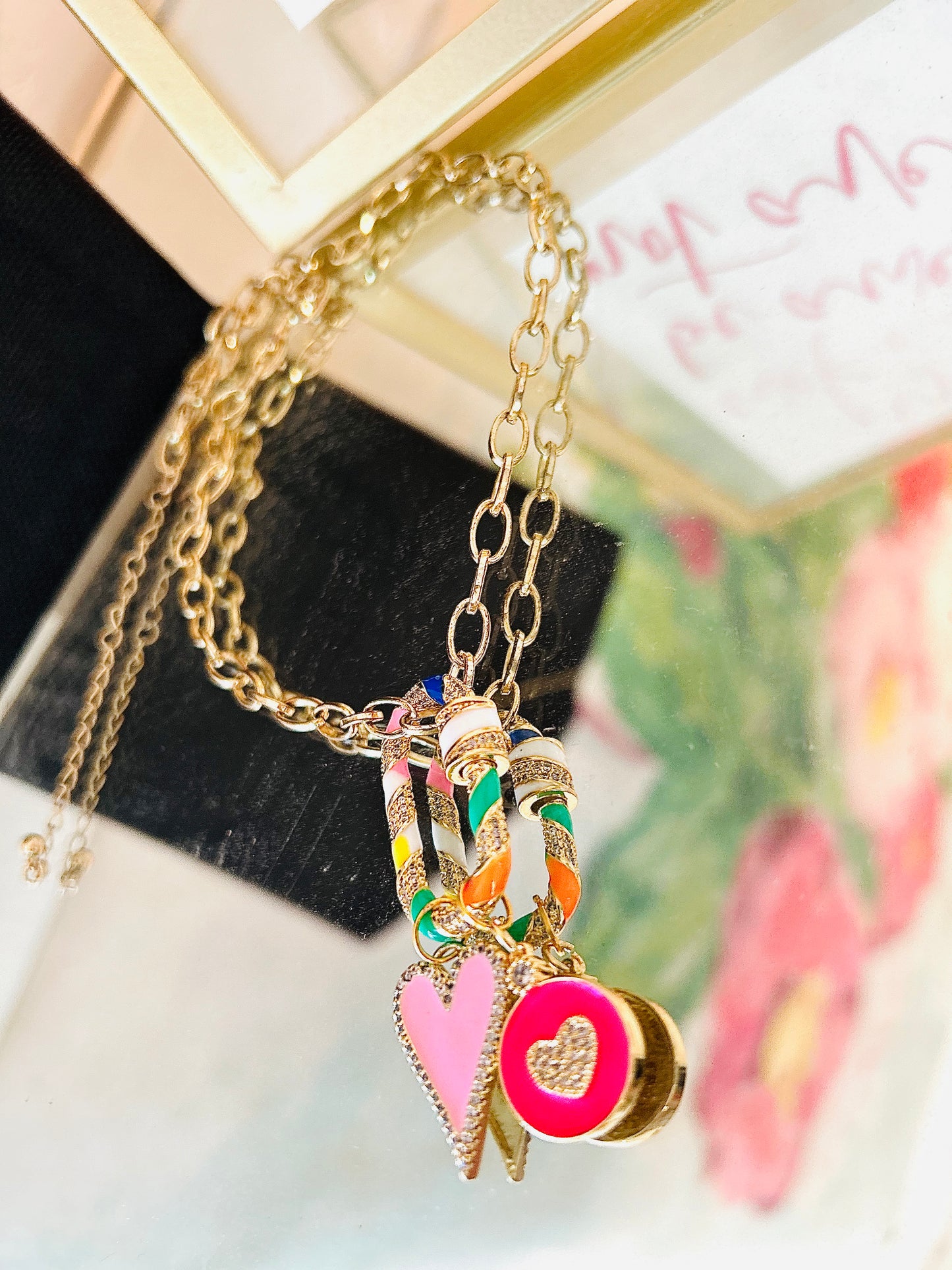 Locked Heart Charm Necklace