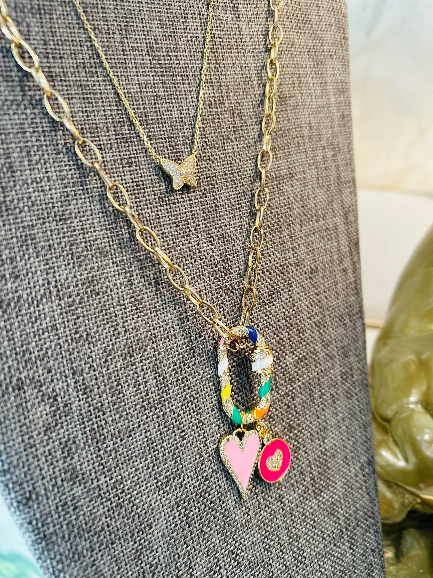 Locked Heart Charm Necklace