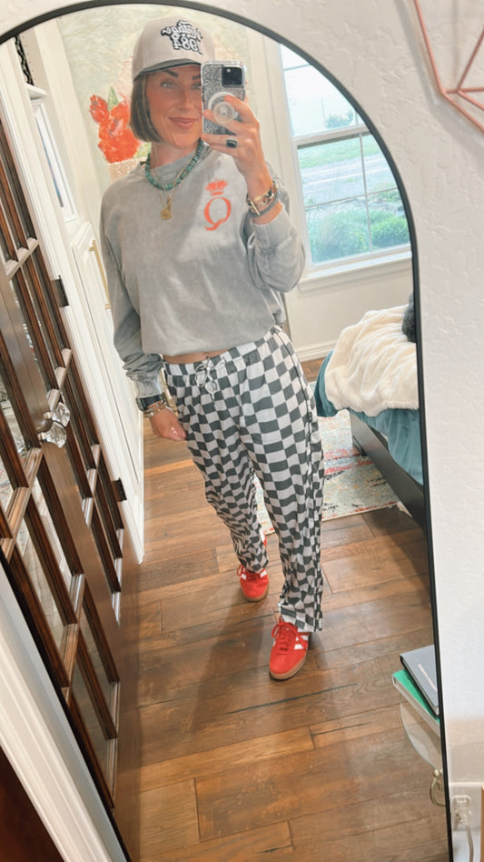 "Check Me Out" Silky Checkered Pants