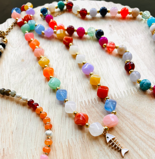 Clear Skies Beaded Necklace