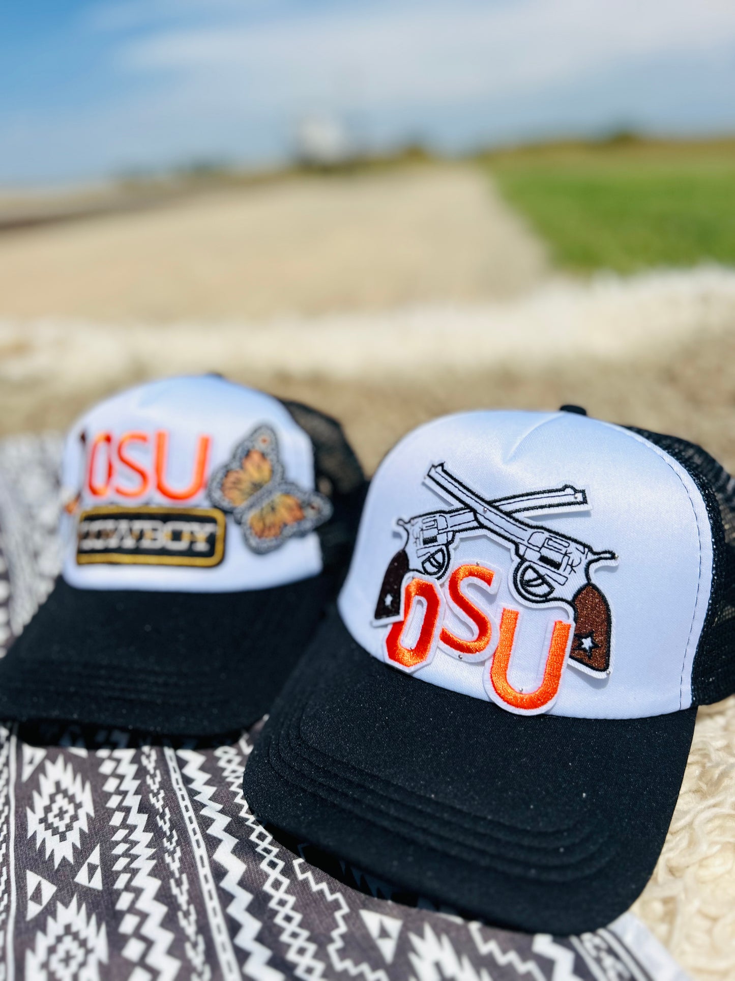 Oklahoma State Patch Trucker Hats