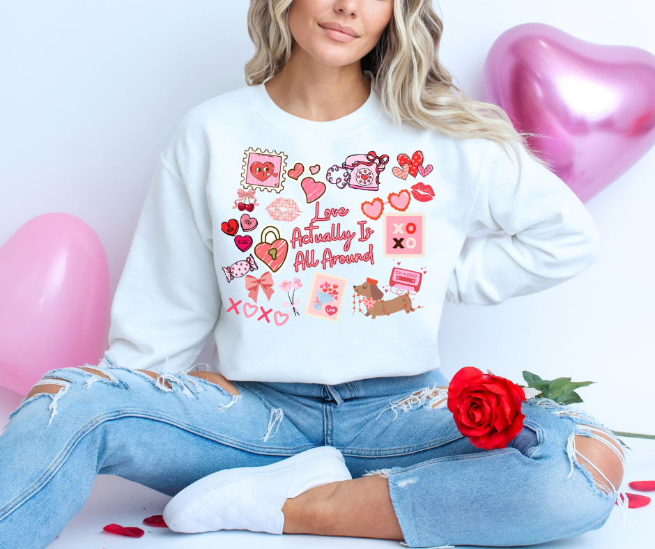 Love Actually Is All Around Sweatshirt In White