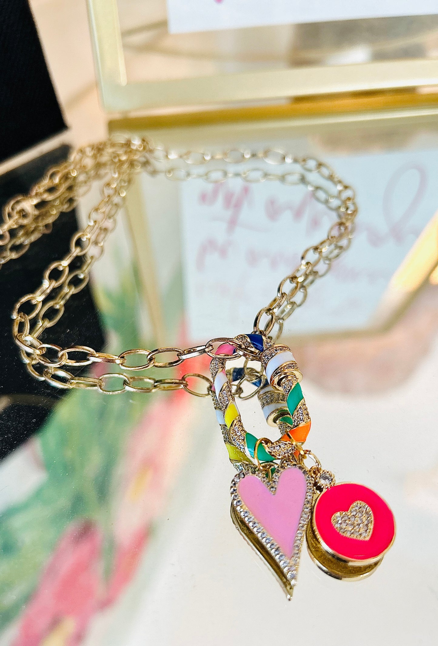 Locked Heart Charm Necklace