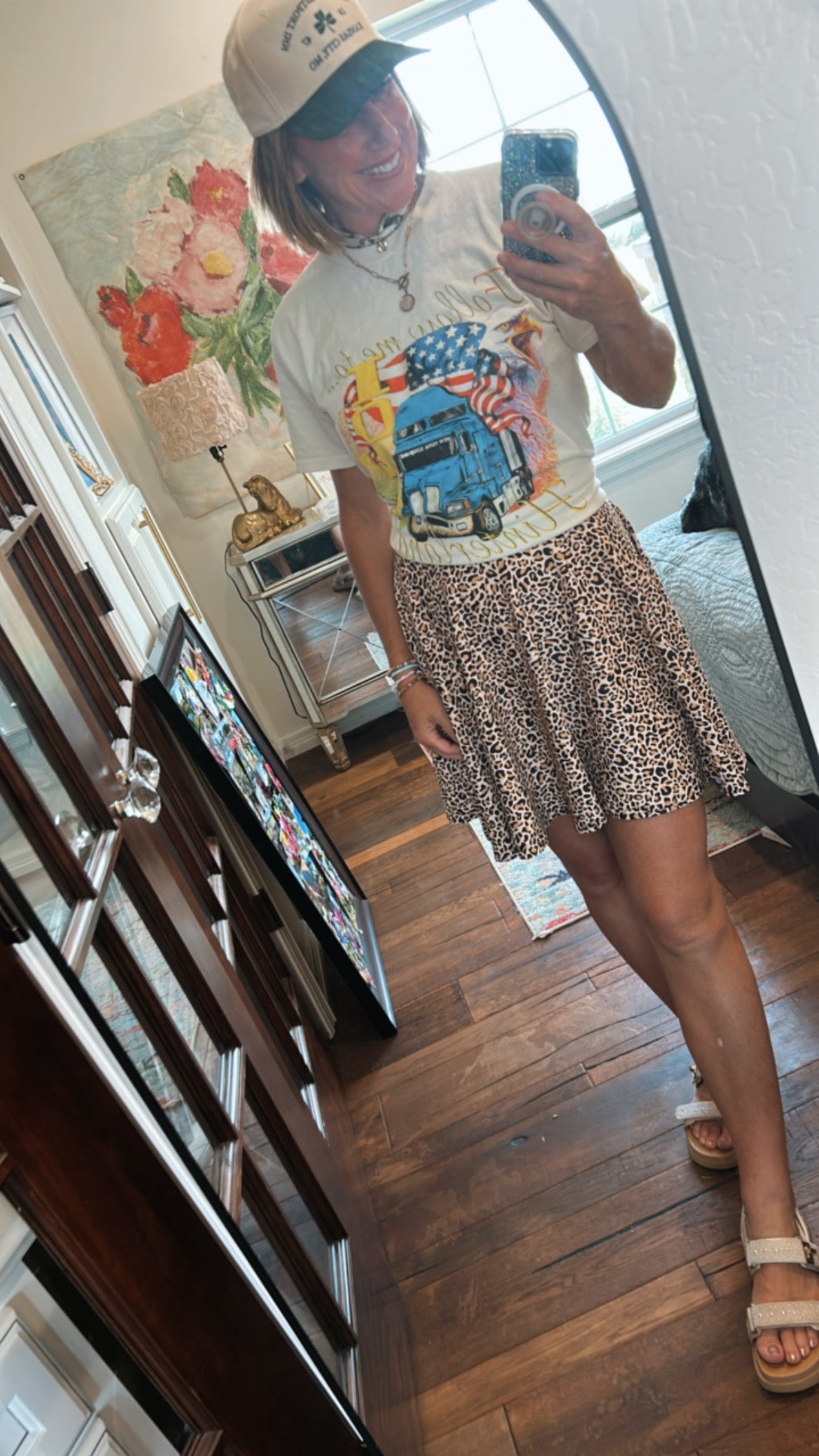 La La Leopard Print Skirt
