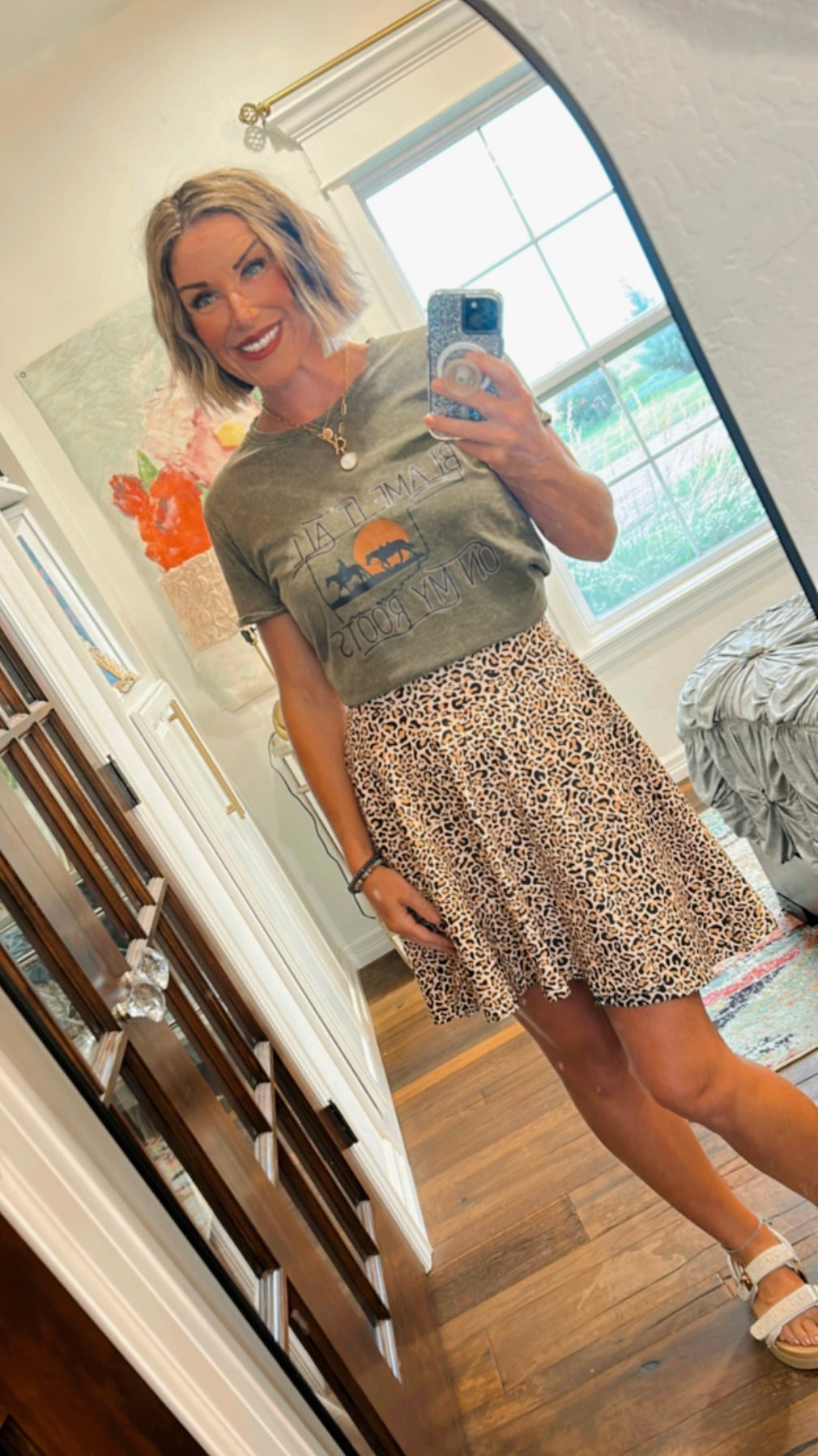 La La Leopard Print Skirt