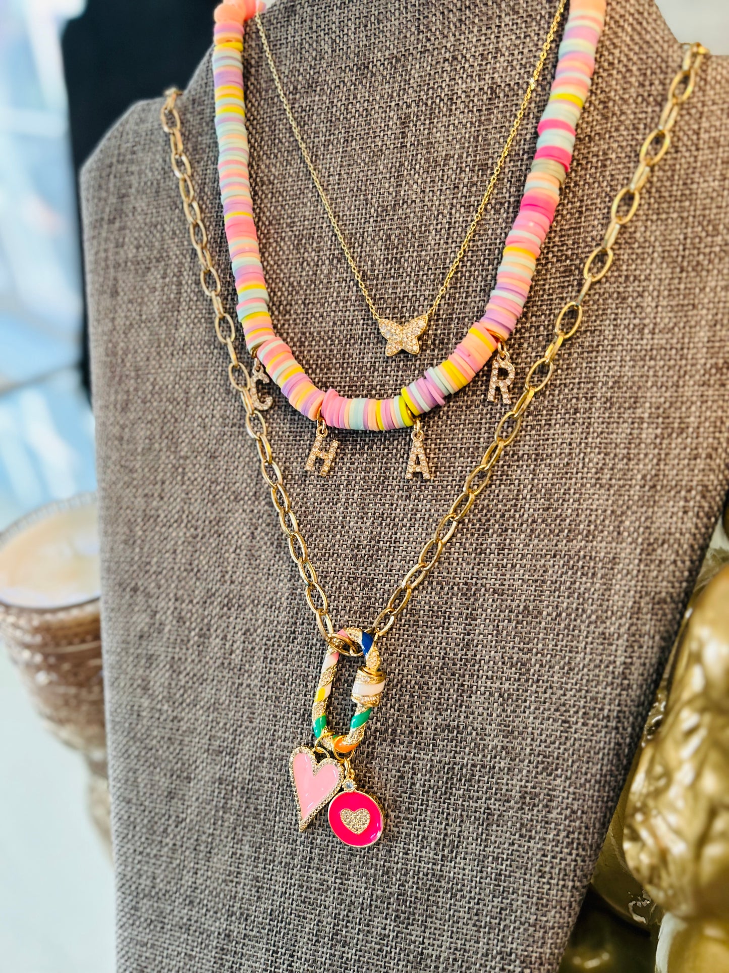 Locked Heart Charm Necklace