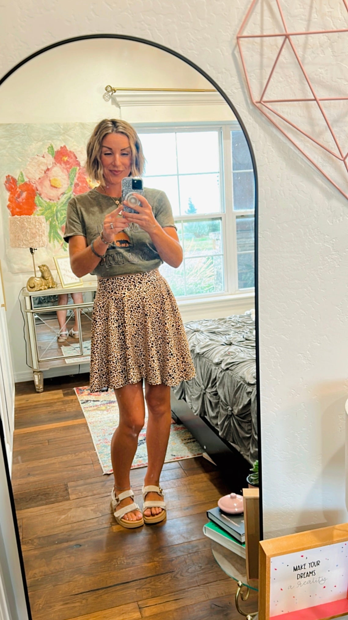 La La Leopard Print Skirt
