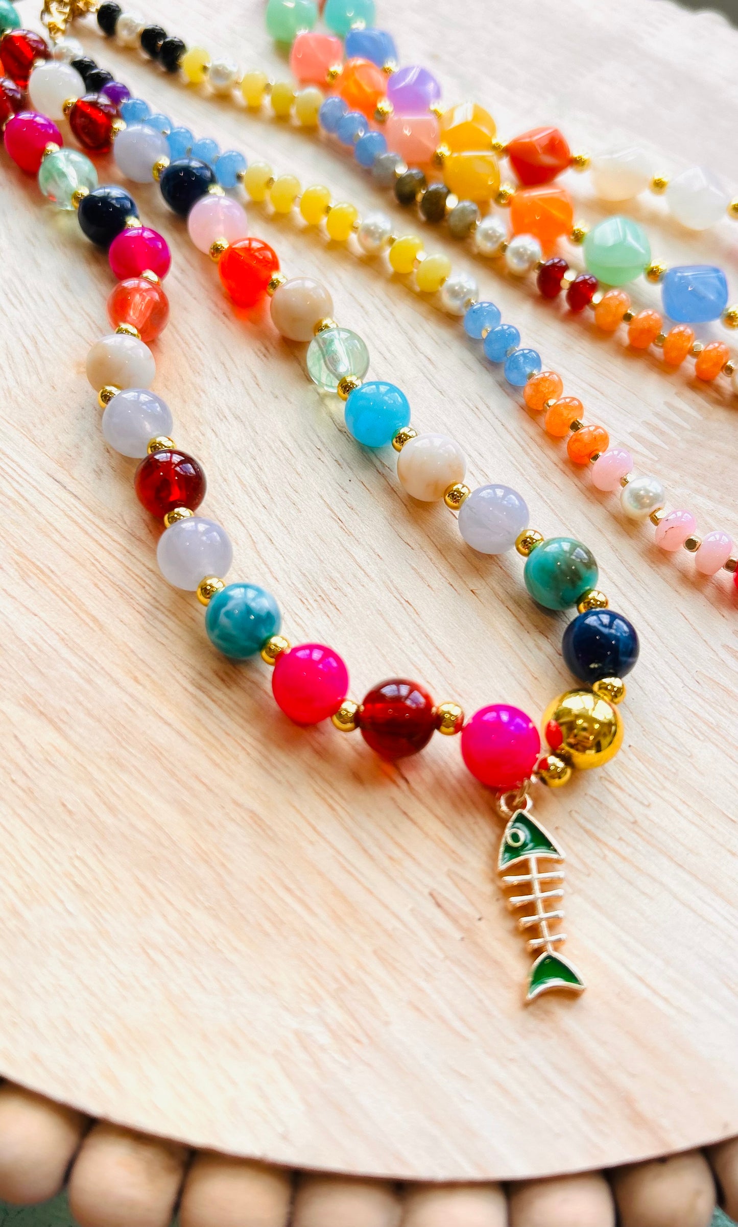 Emerald Seas Beaded Necklace