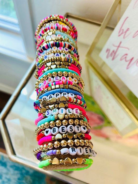 Beaded Stack Bracelet Set-"DREAM"