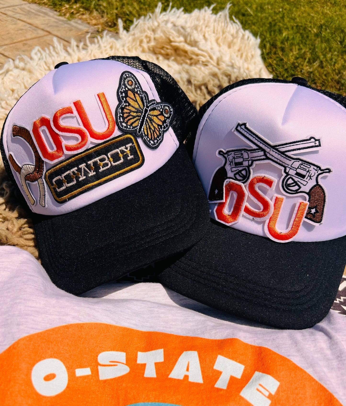 Oklahoma State Patch Trucker Hats