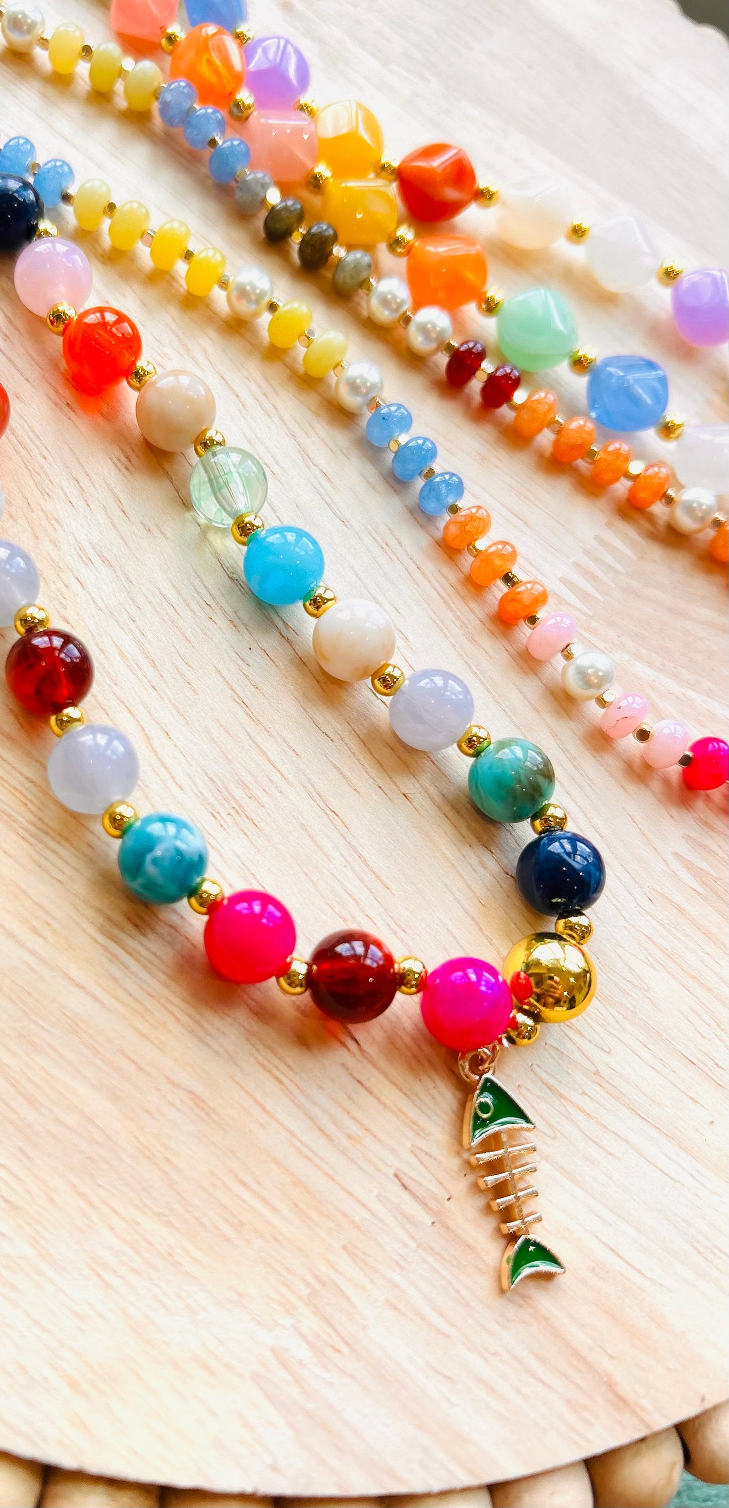 Emerald Seas Beaded Necklace