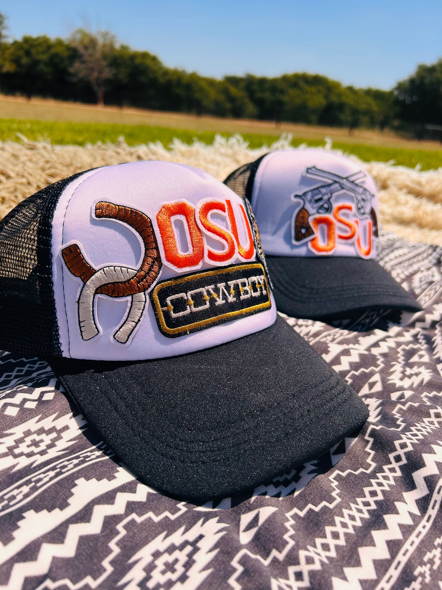 Oklahoma State Patch Trucker Hats