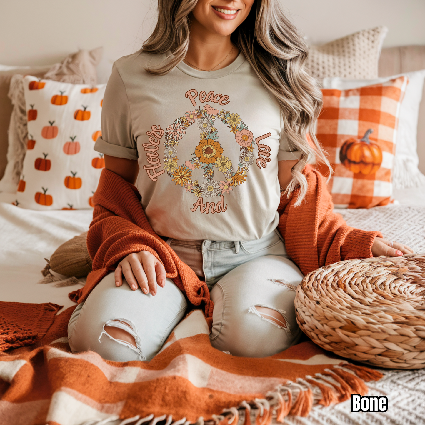 Peace Love & Flowers Graphic Tee
