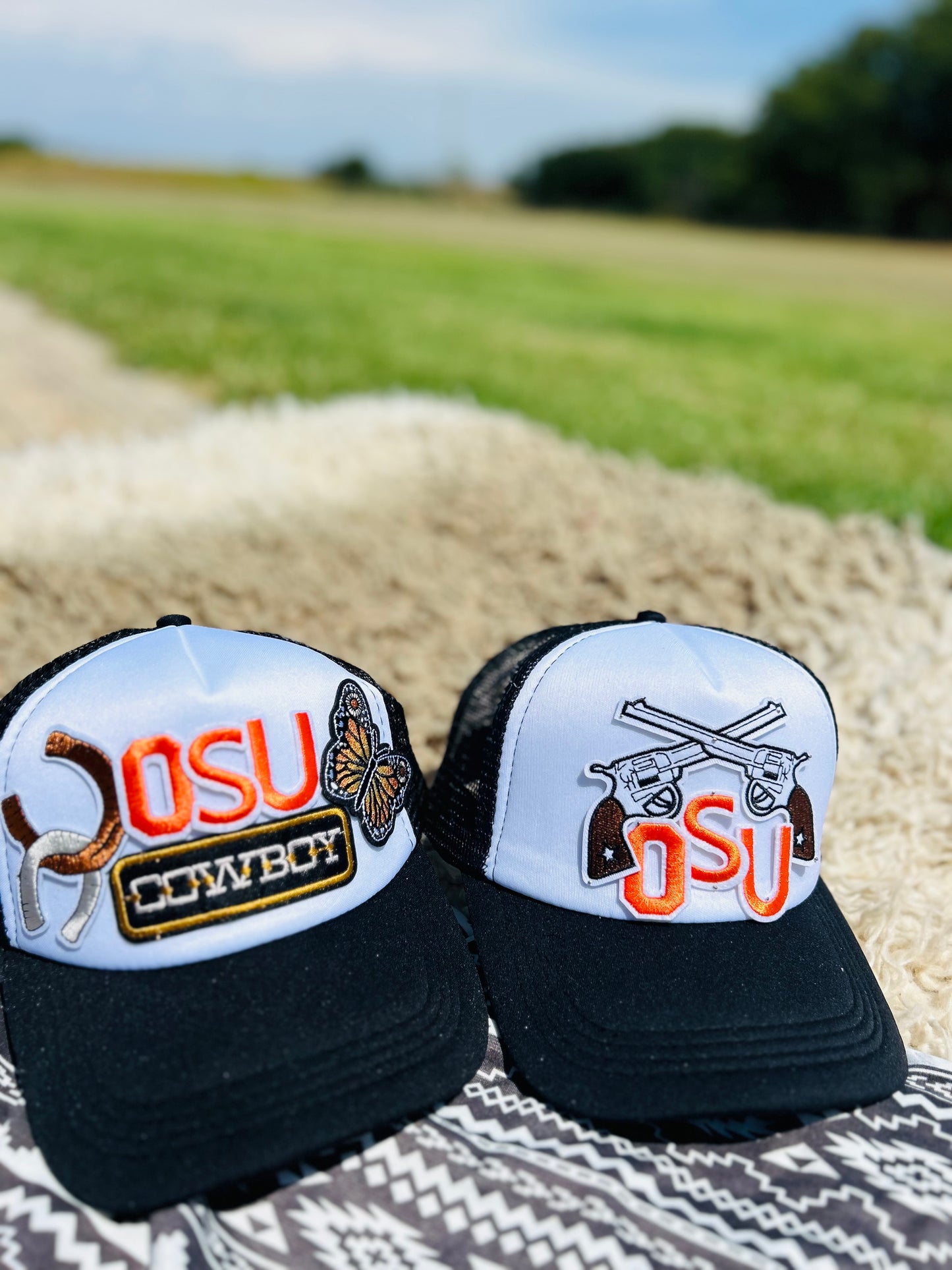 Oklahoma State Patch Trucker Hats