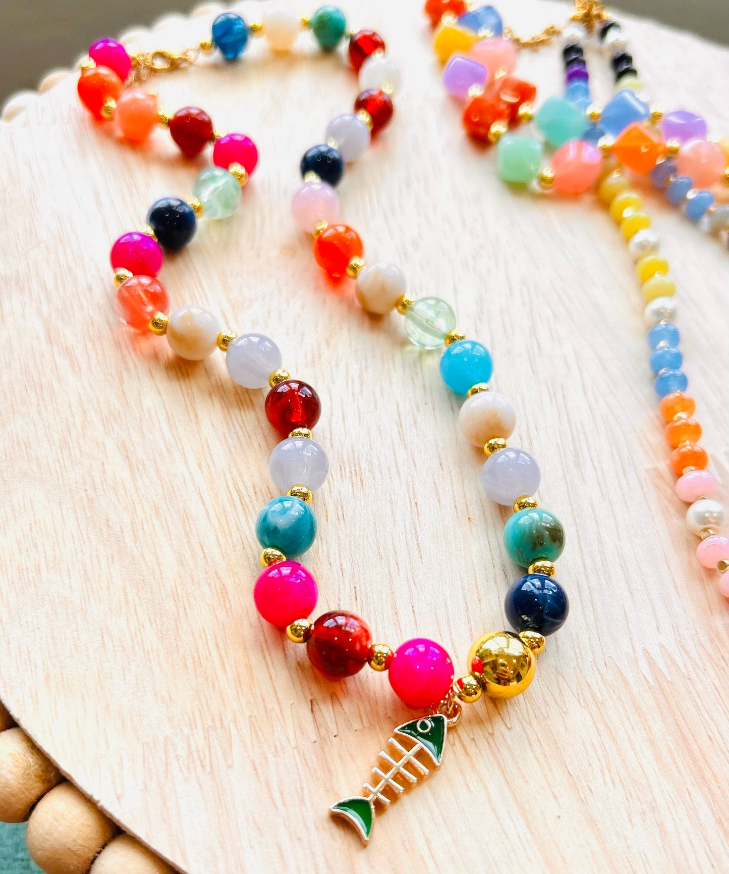 Emerald Seas Beaded Necklace