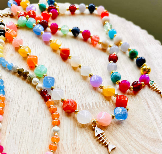 Clear Skies Beaded Necklace