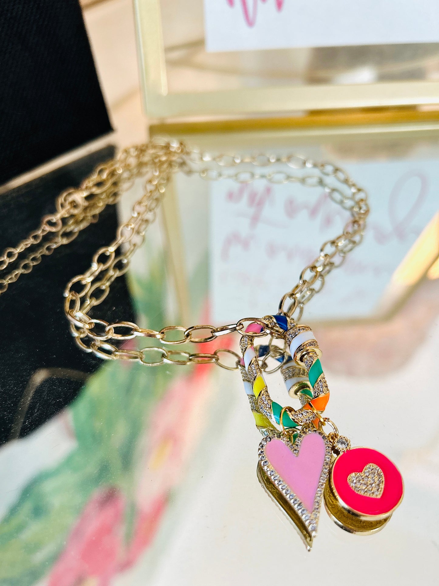 Locked Heart Charm Necklace