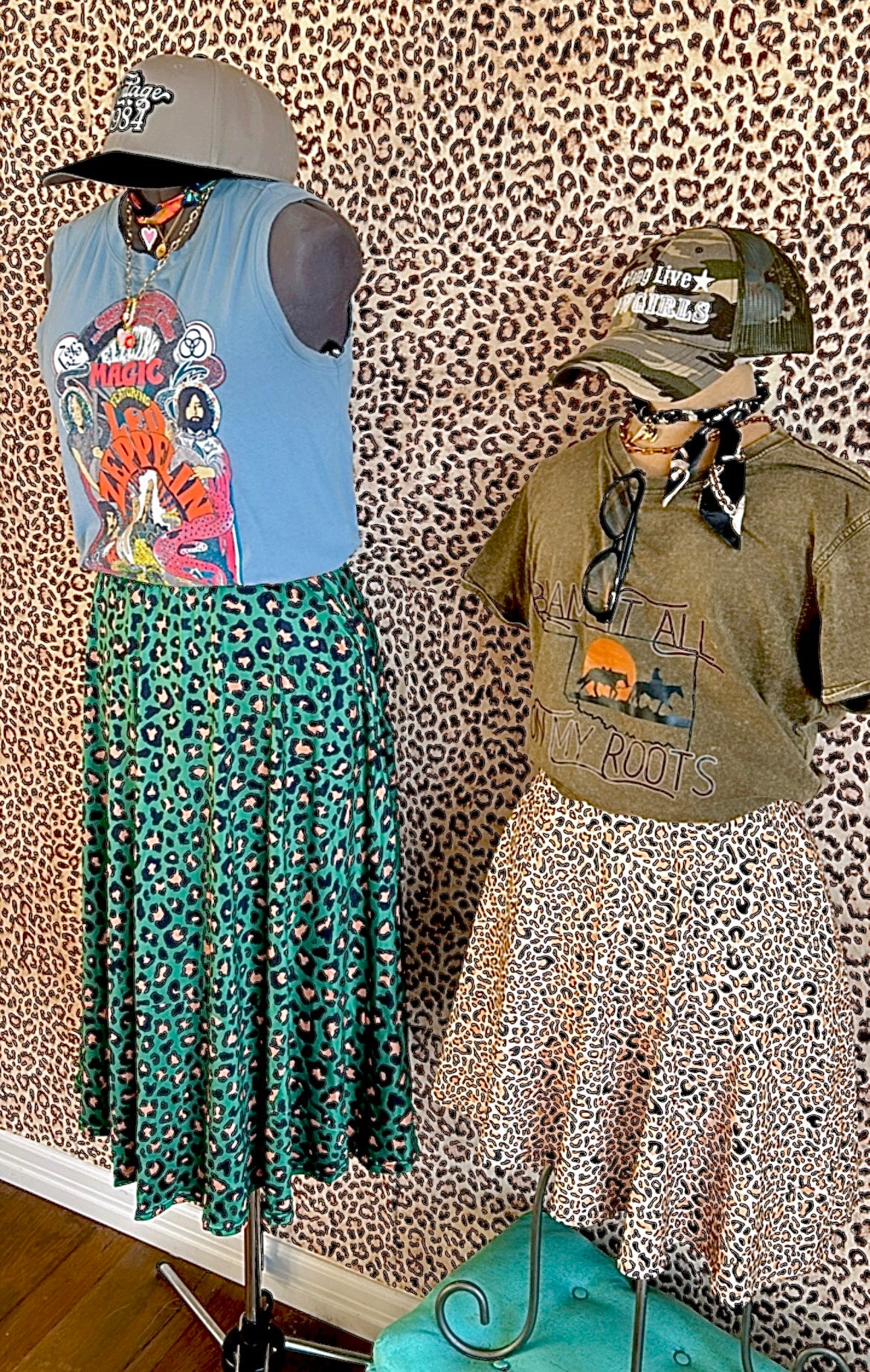 La La Leopard Print Skirt