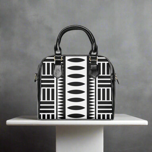 GiGi Geometric Handbag in Black & White