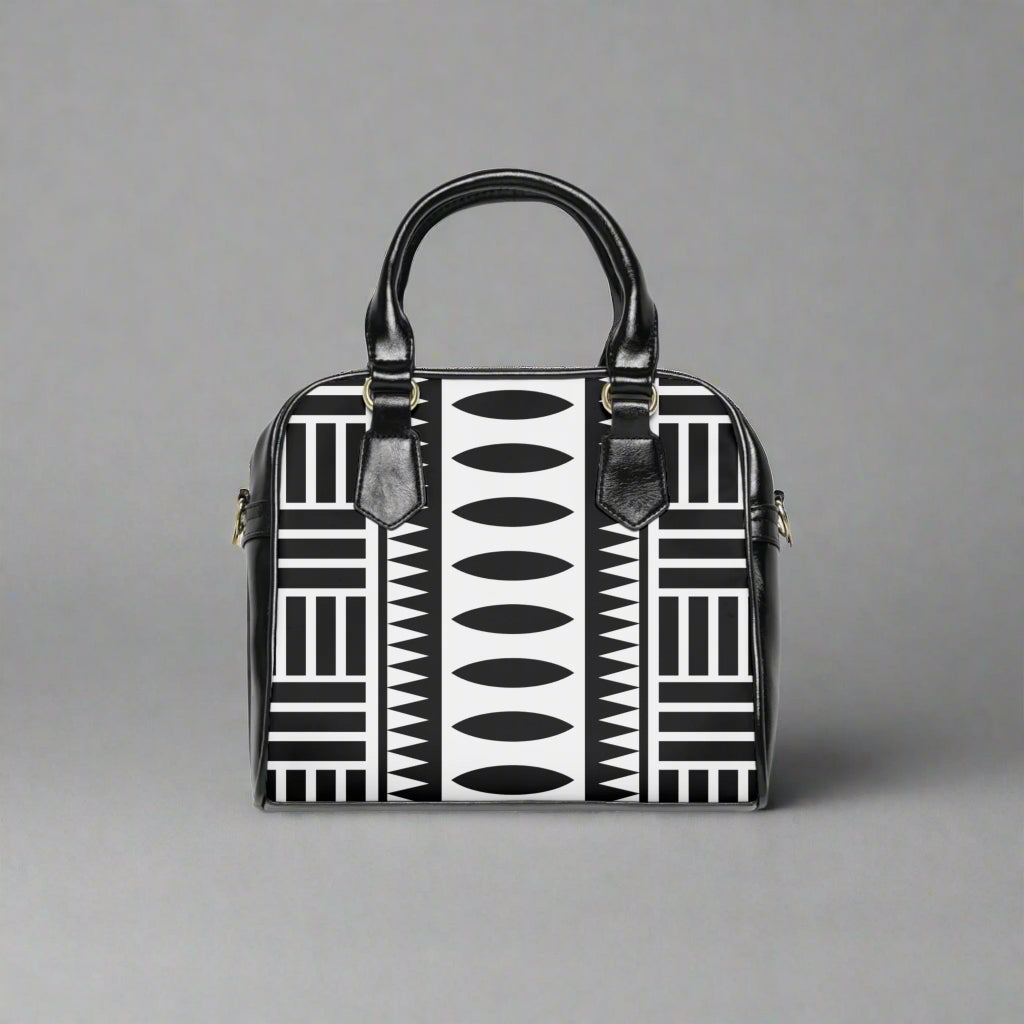 GiGi Geometric Handbag in Black & White