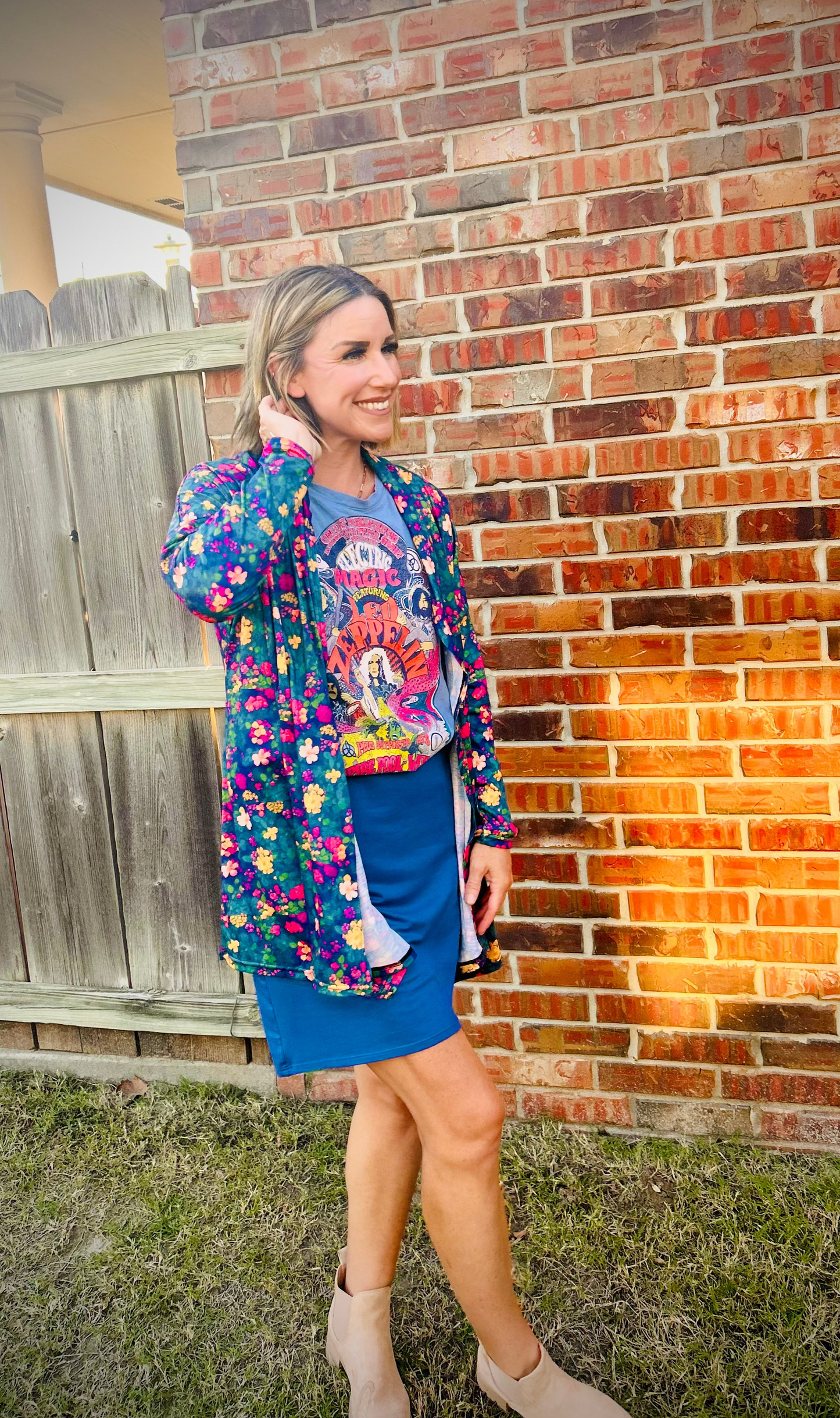 Floral Jewels Open Front Top