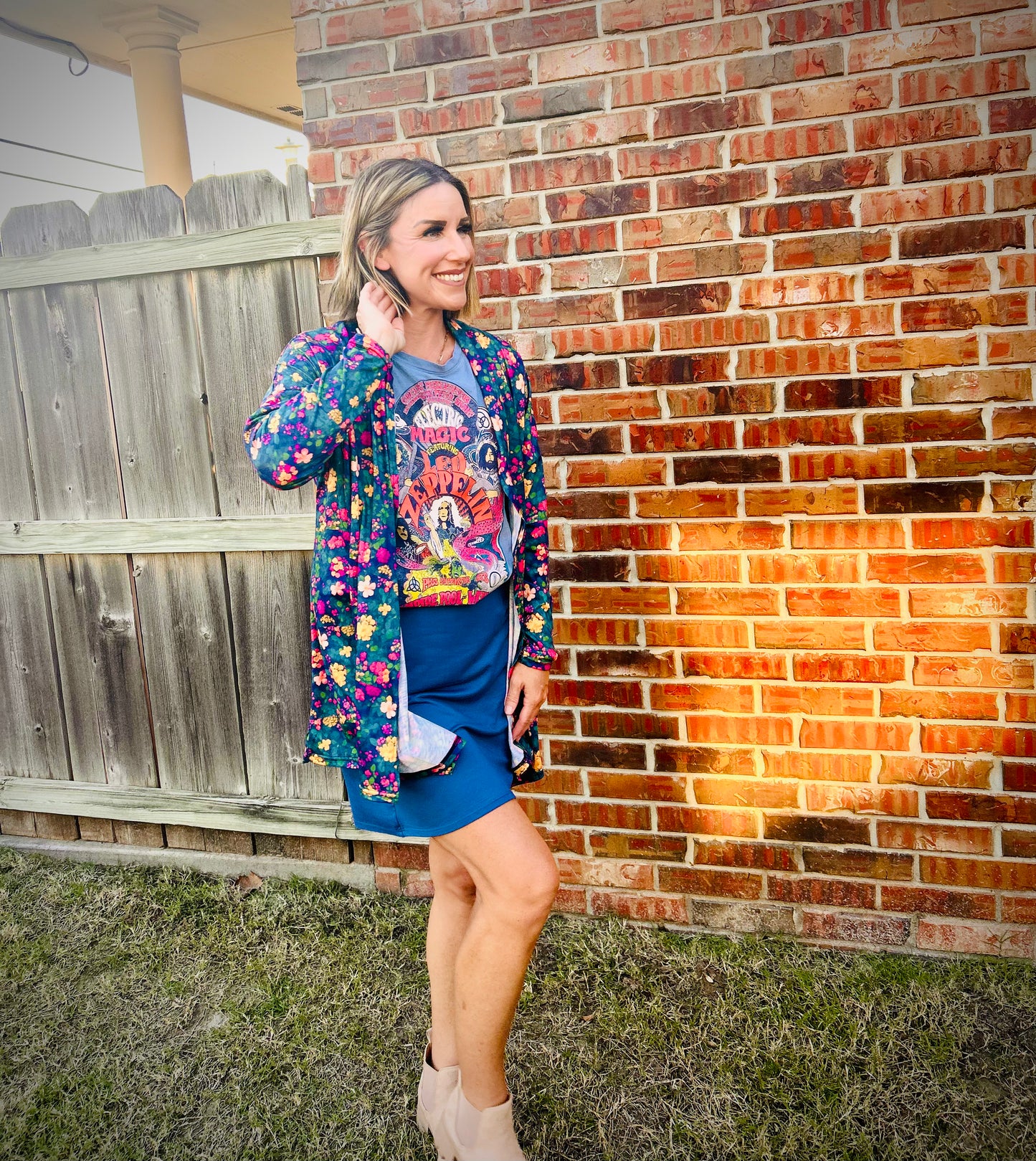 Floral Jewels Open Front Top