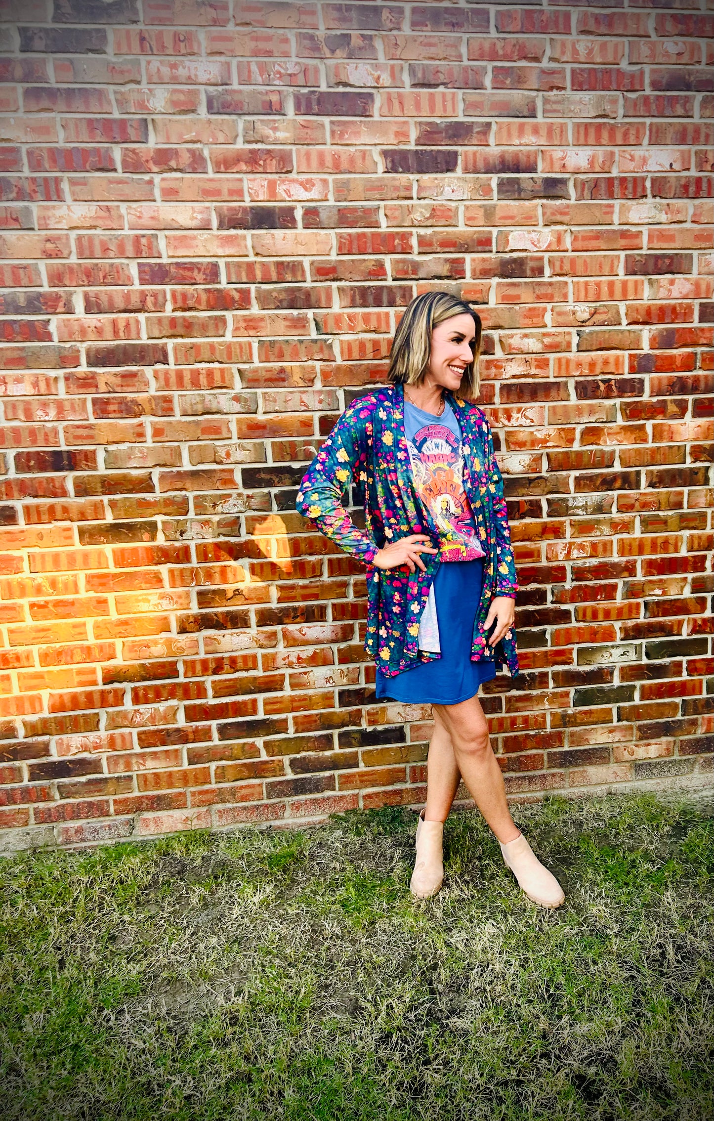 Floral Jewels Open Front Top