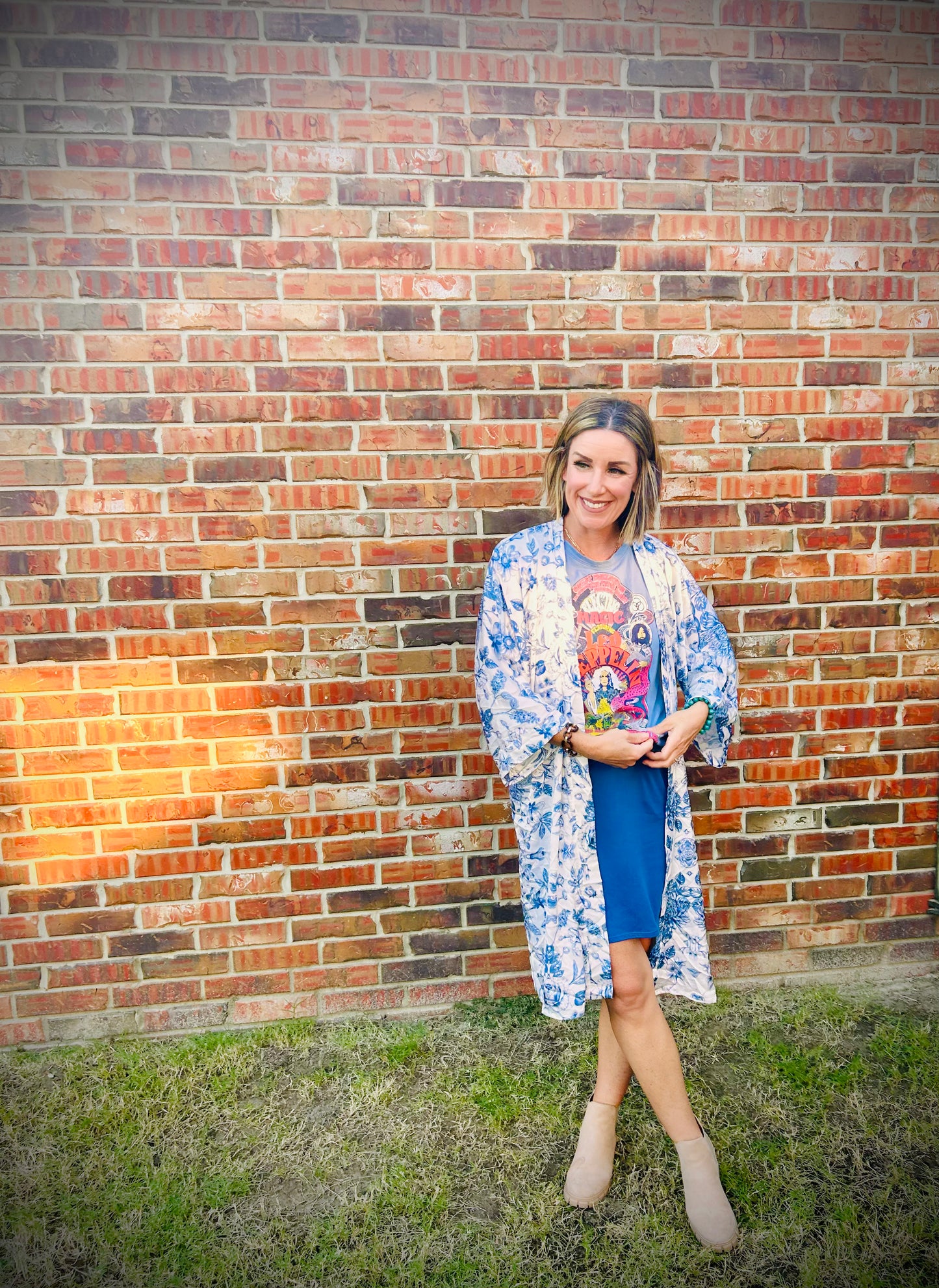 Blue Skies Silk Kimono