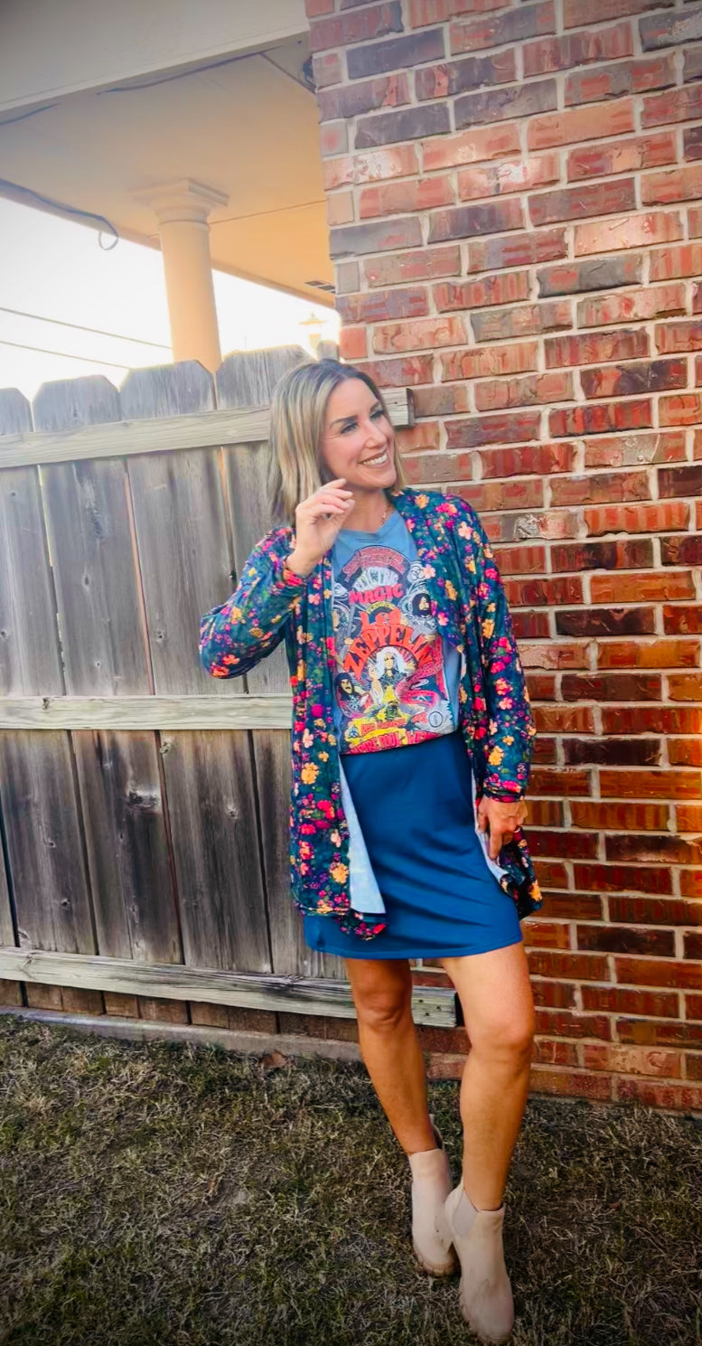 Floral Jewels Open Front Top