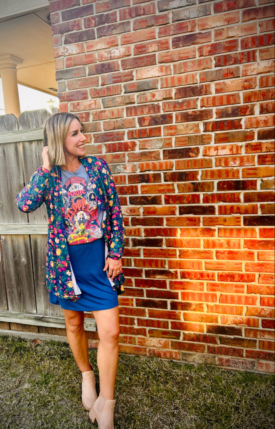 Floral Jewels Open Front Top