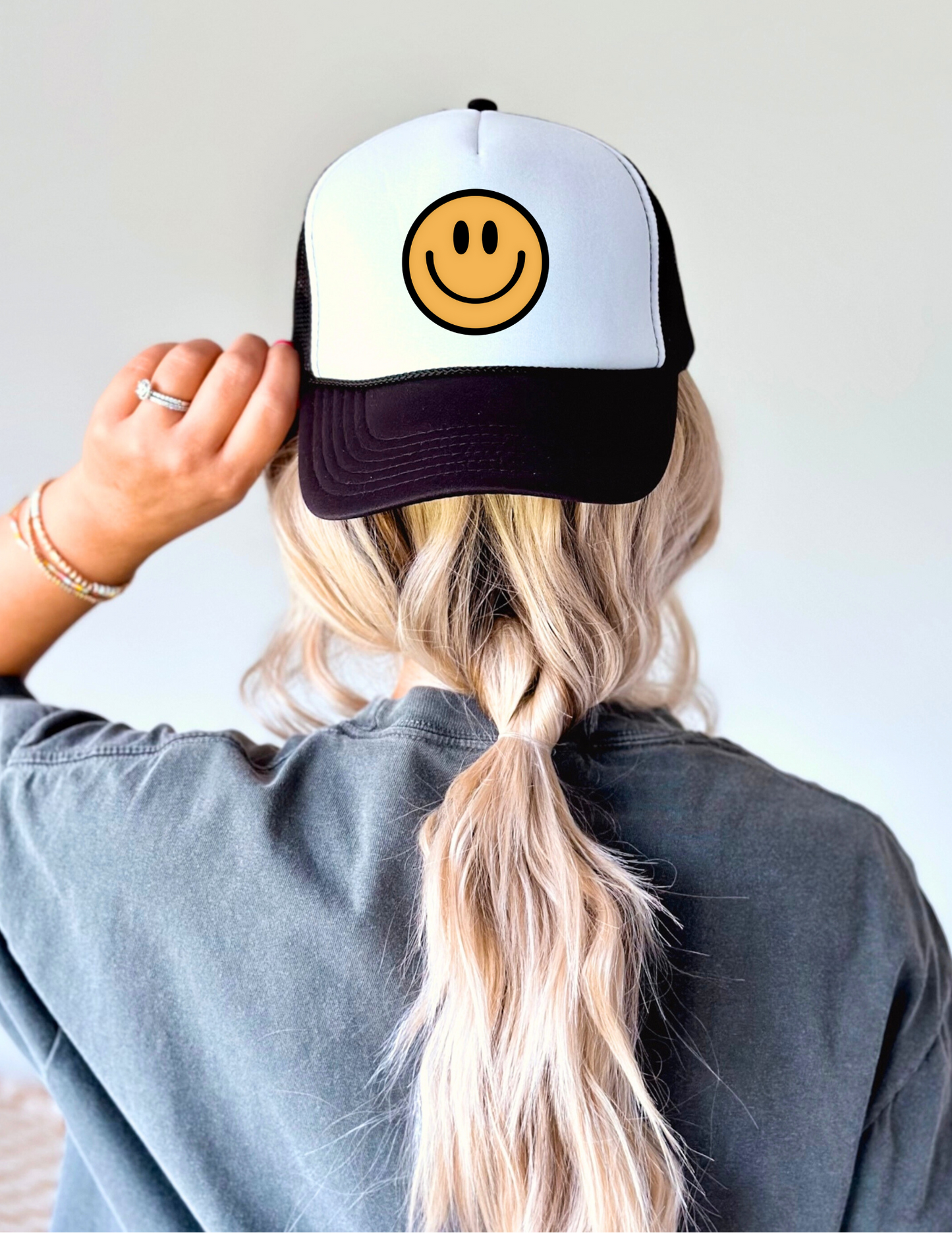 Smiley Face Ladies Trucker Hat