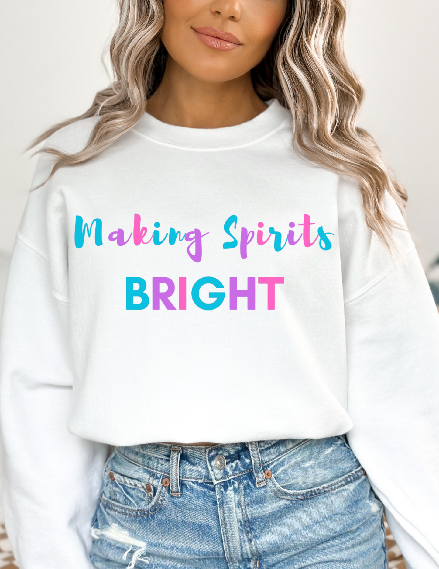 Making Spirits Bright Ladies Sweatshirt
