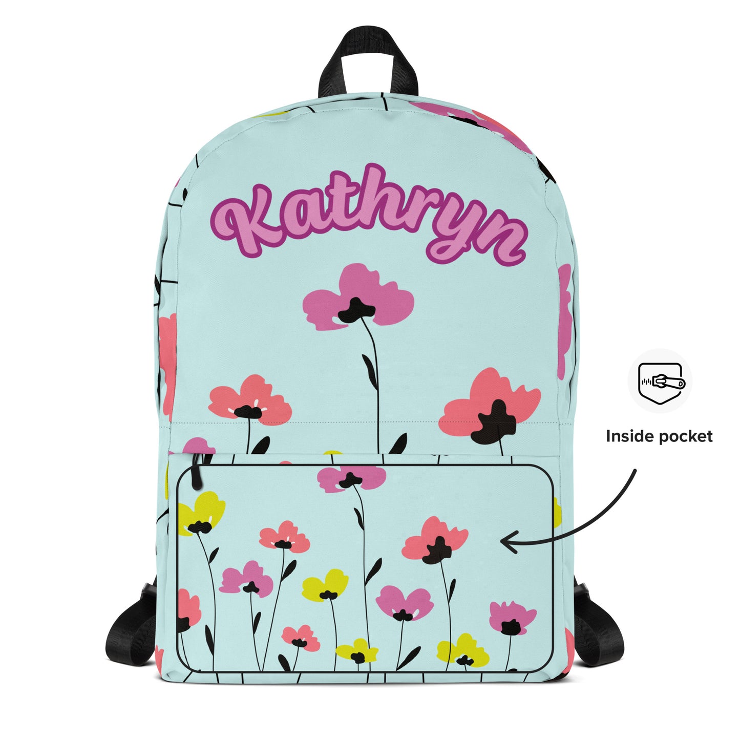 Floral Personalized Name Backpack