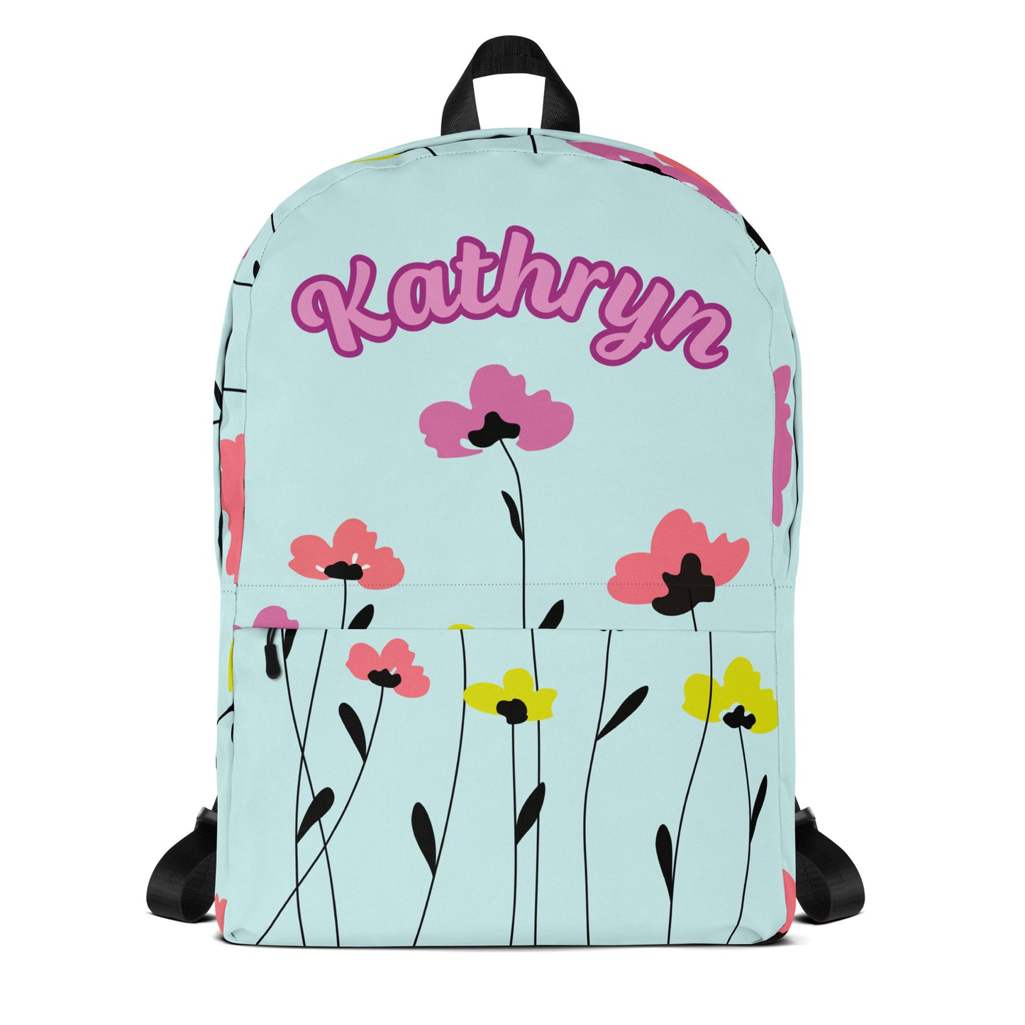 Floral Personalized Name Backpack