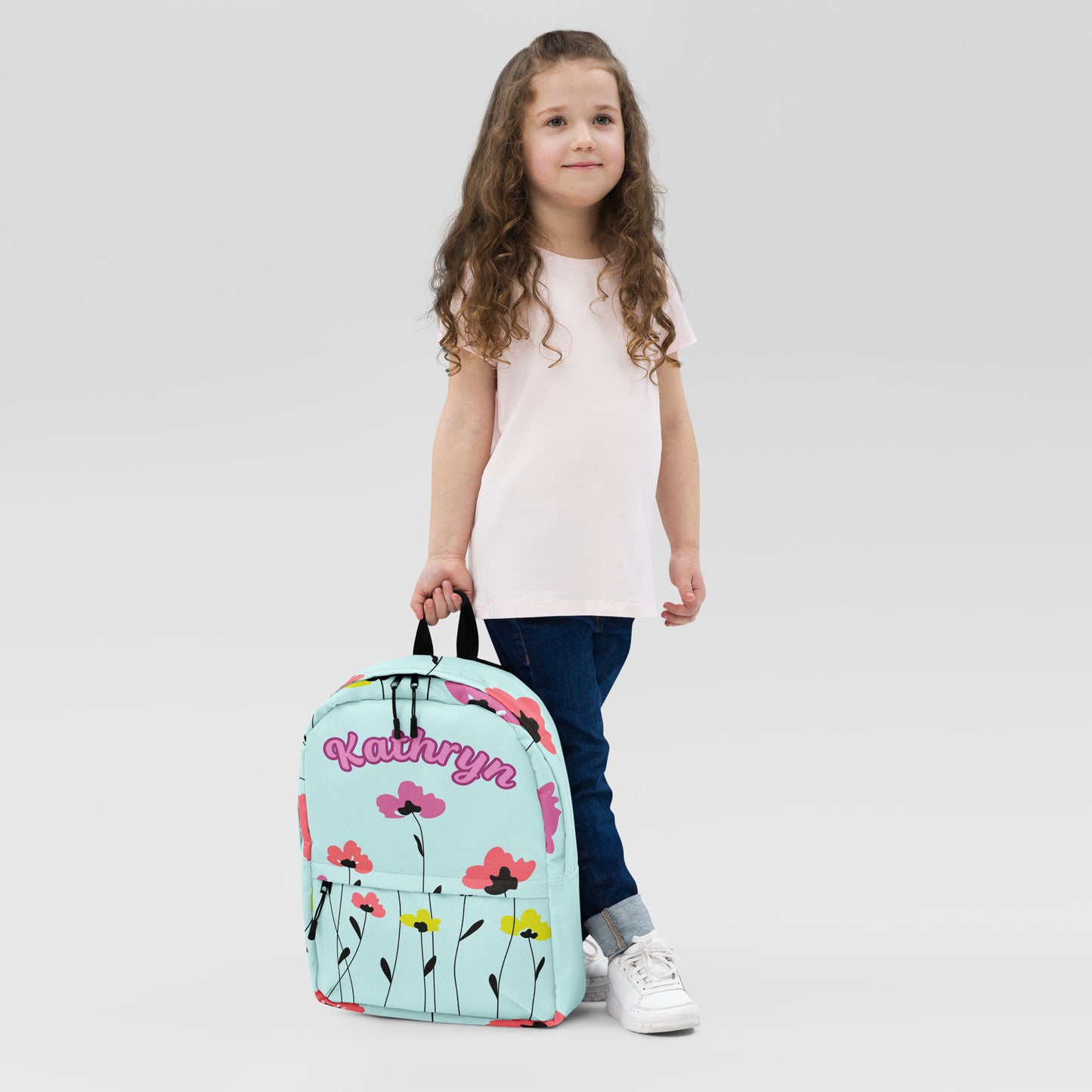 Floral Personalized Name Backpack