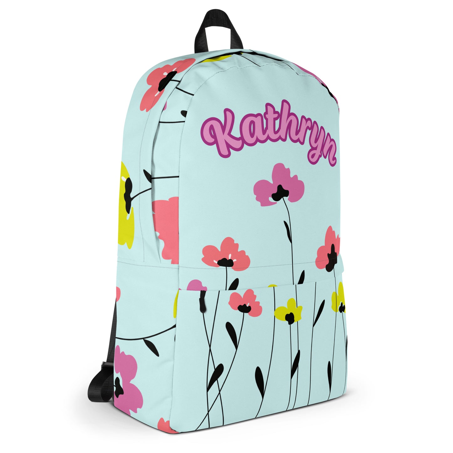 Floral Personalized Name Backpack