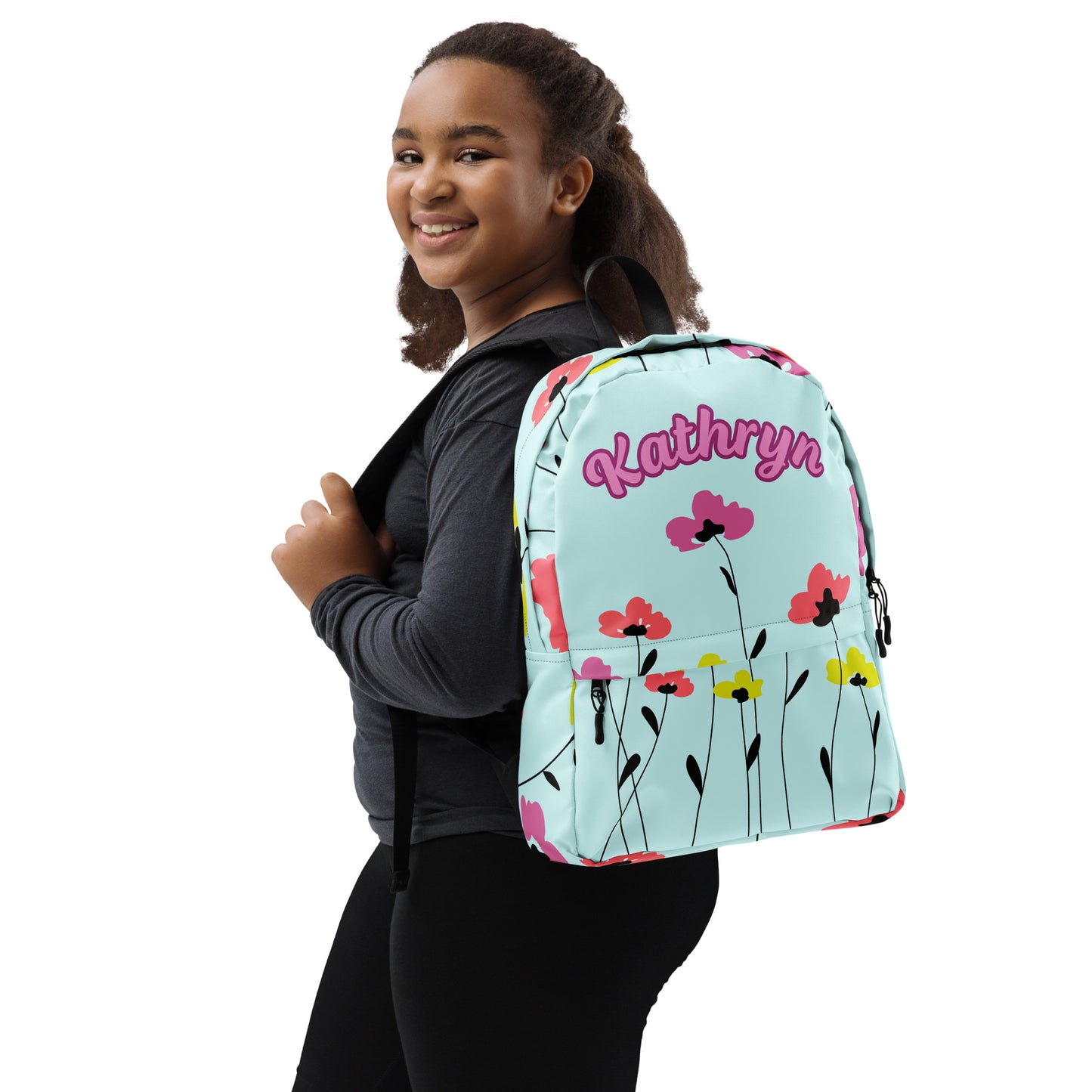 Floral Personalized Name Backpack