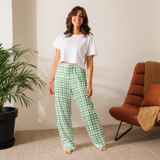 Green Grass Gingham Pants