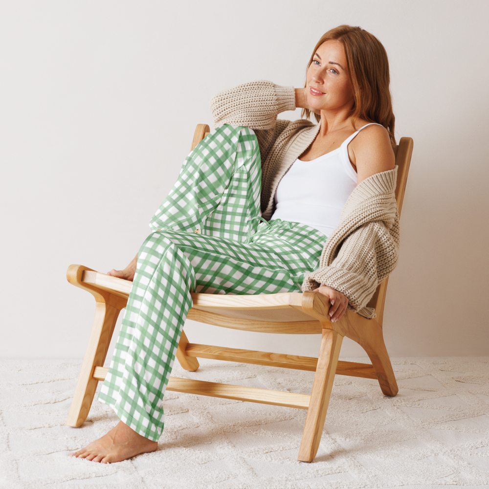 Green Grass Gingham Pants