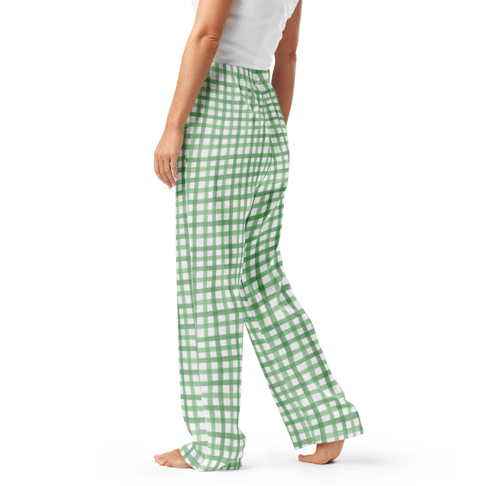 Green Grass Gingham Pants
