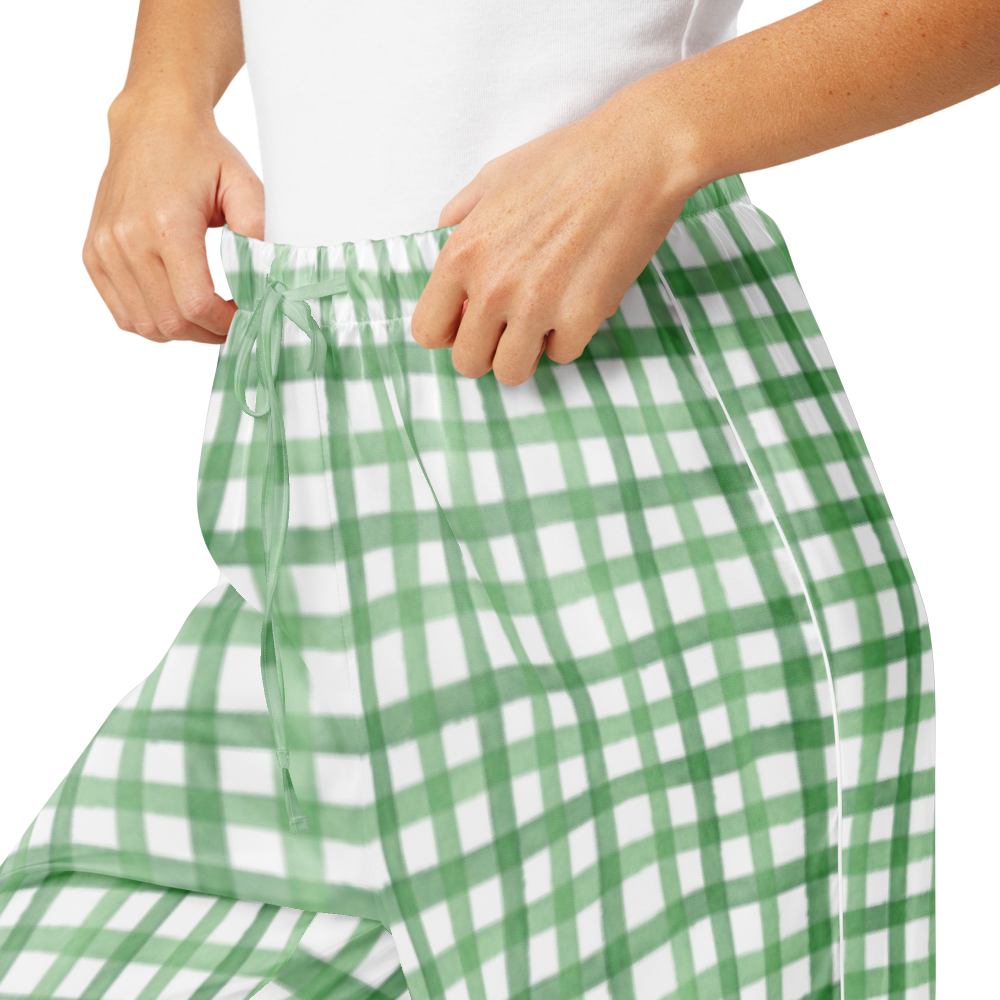 Green Grass Gingham Pants