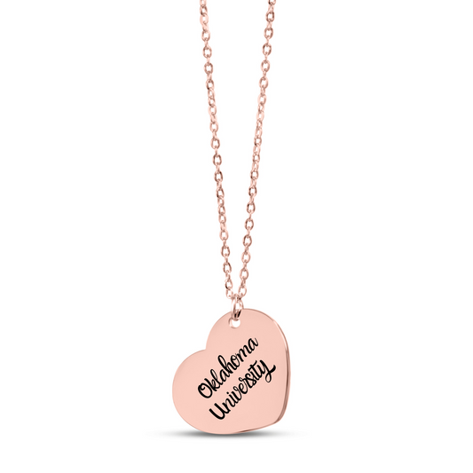 Oklahoma University Heart Pendant Necklace