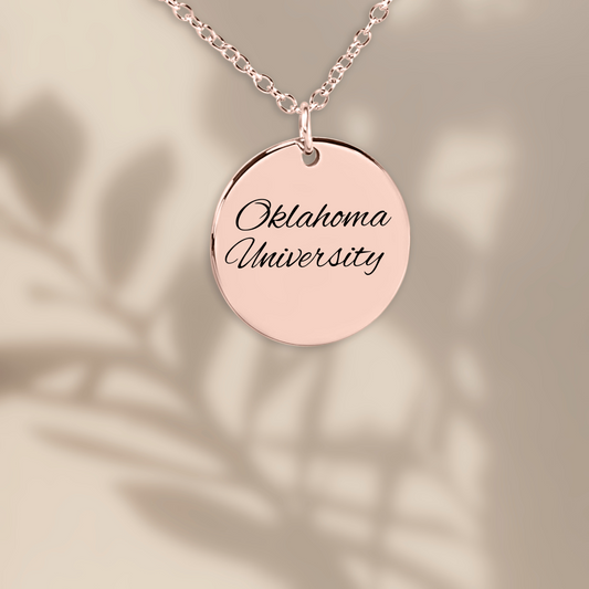 Oklahoma University Circle Pendant Necklace