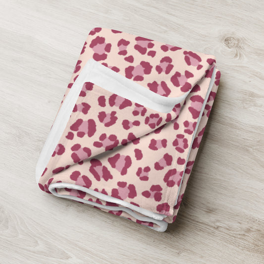 Pink Leopard Print Throw Blanket