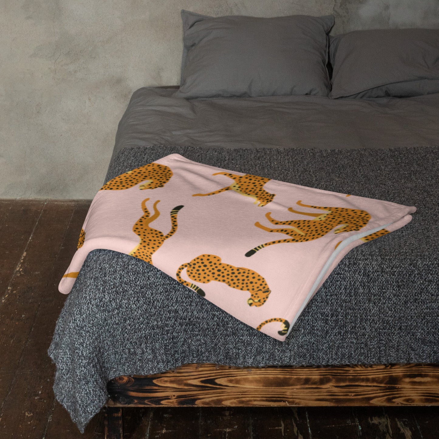 Leaping Leopards Throw Blanket