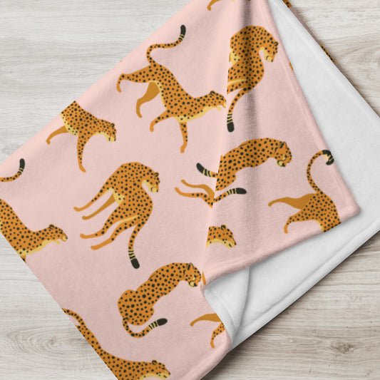 Leaping Leopards Throw Blanket