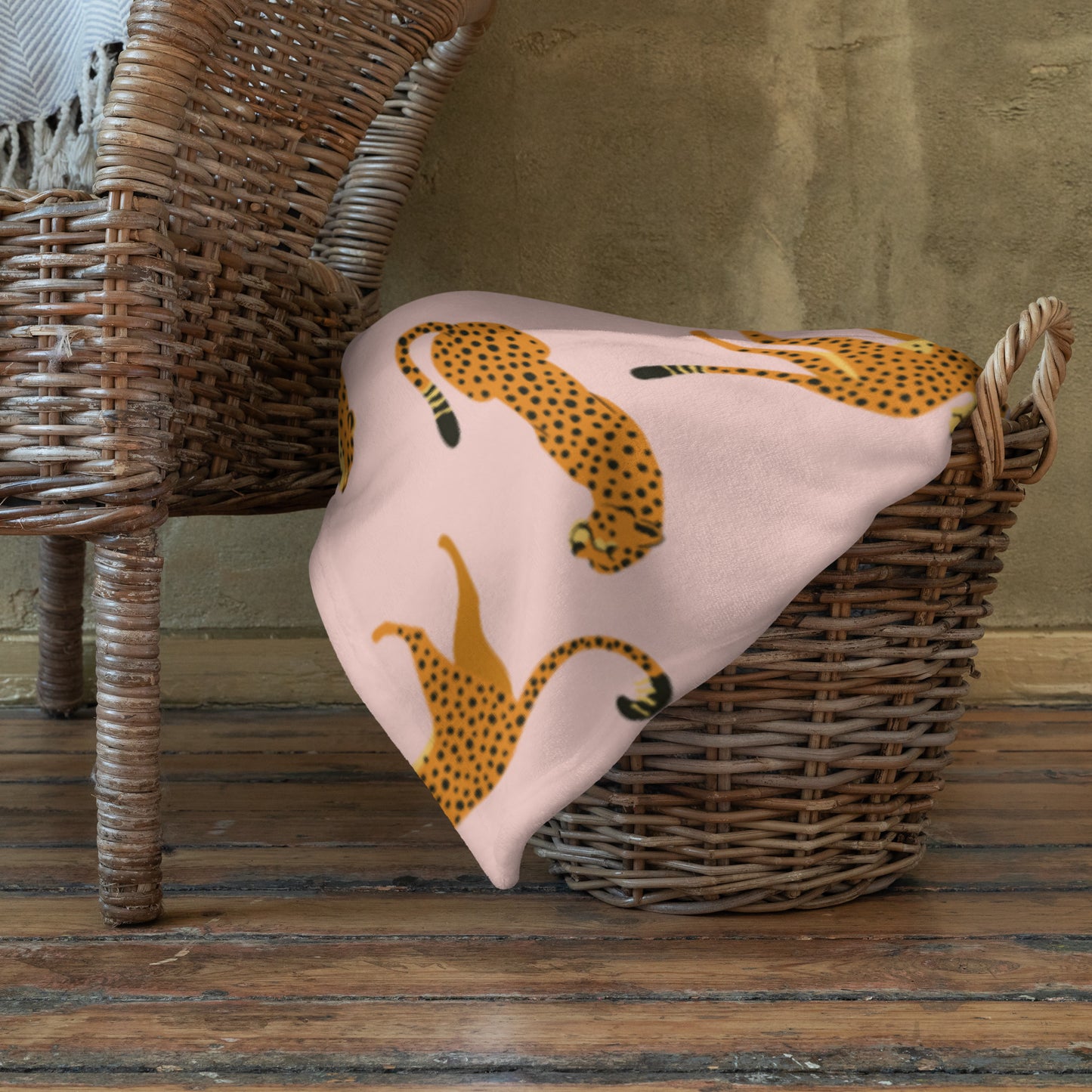 Leaping Leopards Throw Blanket