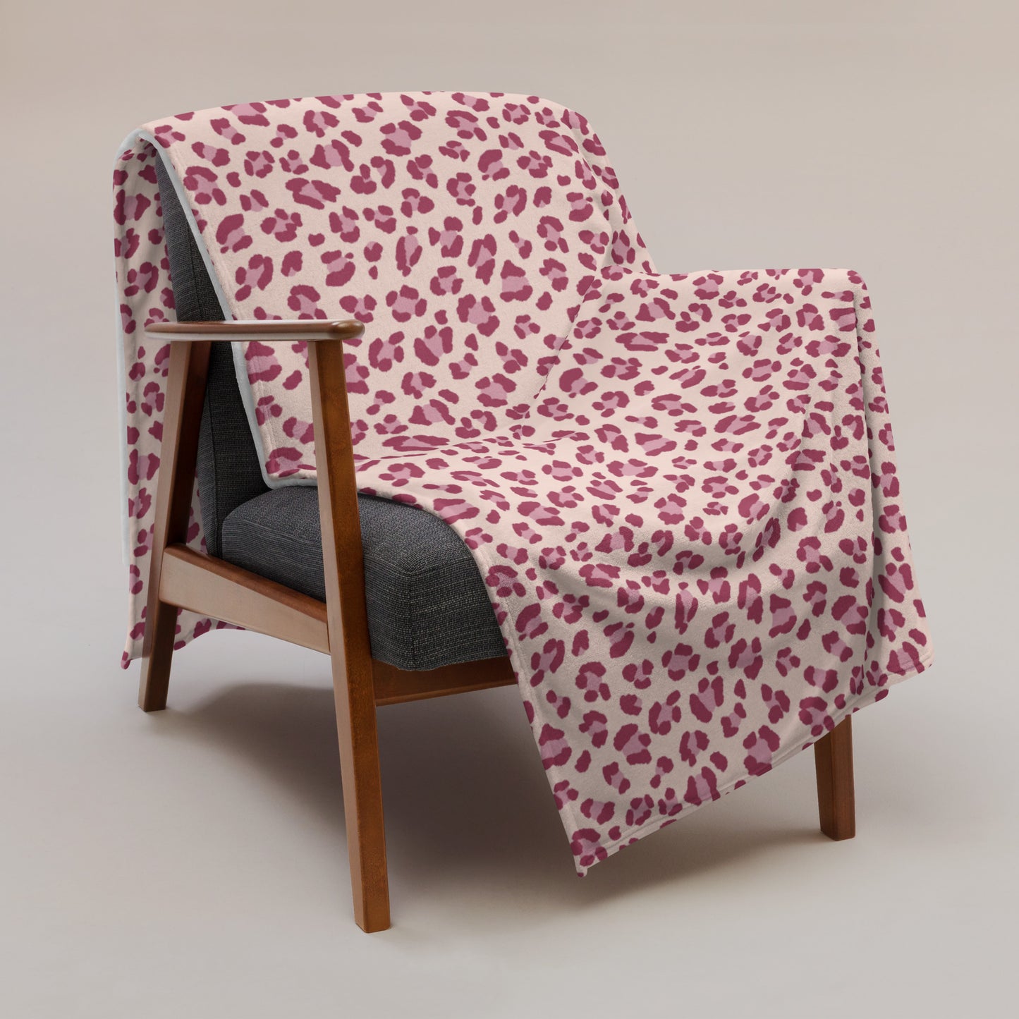 Pink Leopard Print Throw Blanket