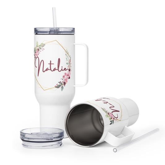 Personalized Floral Name Tumbler